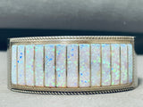 Excellent Native American Zuni Signed Inlay Synthetic Opal Sterling Silver Bracelet-Nativo Arts