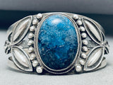 Aaron Toadlena Lapis Vintage Native American Navajo Sterling Silver Bracelet-Nativo Arts