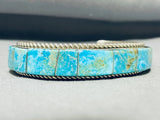 6.5 Inch Wrist Native American Navajo Turquoise Inlay Sterling Silver Bracelet-Nativo Arts