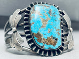 Rare Old Deposit Kingman Turquoise Vintage Native American Navajo Sterling Silver Bracelet-Nativo Arts