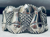 One Of The Most Unique Vintage Sterling Silver Fish Bracelet Cuff-Nativo Arts