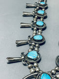 Gasp! 300 Grams Vintage Native American Navajo Turquoise Sterling Silver Squahs Blossom Necklace-Nativo Arts