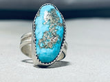 Marie Etcitty Vintage Native American Navajo Bisbee Turquoise Sterling Silver Ring-Nativo Arts