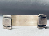 Beautiful Vintage Native American Navajo Slanted Shell Sterling Silver Bracelet-Nativo Arts