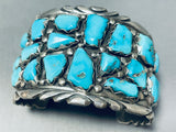 Native American Get Your Workout In Vintage Zuni 101 Grams Turquoise Sterling Silver Bracelet-Nativo Arts