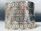 Mesmerizing Vintage Native American Navajo Wide Sterling Silver 100 Gram Bracelet-Nativo Arts