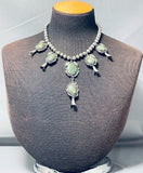 Particularly Rare Vintage Native American Navajo Damale Turquoise Sterling Silver Necklace-Nativo Arts