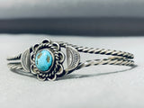 Elegant Vintage Native American Navajo Morenci Turquoise Sterling Silver Bracelet-Nativo Arts