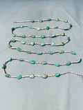 Chunky Green Turquoise Vintage Native American Navajo Heishi Necklace