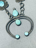 Amazing Vintage Native American Navajo 10 Blue Gem Turquoise Sterlng Silver Squash-Nativo Arts