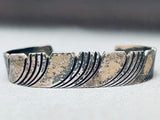 Segmented Waves Vintage Native American Navajo Sterling Silver Bracelet Cuff-Nativo Arts