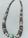 Native American Amazing Vintage Santo Domingo Blue Gem Turquoise Sterling Silver Necklace-Nativo Arts