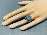 Earlier Vintage Native American Navajo Cerrillos Turquoise Sterling Silver Ring Old-Nativo Arts