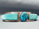 One Of Most Unique Ever Vintage Native American Navajo Turquoise Inlay Sterling Silver Bracelet-Nativo Arts