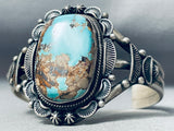 Rare Vintage Native American Navajo Blue Royston Turquoise Sterling Silver Bracelet-Nativo Arts