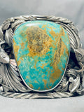 227 Gram Heavy Lizard Royston Turquoise Sterling Silver Bracelet-Nativo Arts