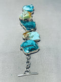 The Chunkiest Vintage Native American Navajo Turquoise Link Sterling Silver Bracelet-Nativo Arts