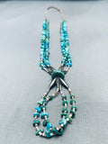 One Of The Best Vintage Santo Domingo Turquoise Sterling Silver Necklace-Nativo Arts