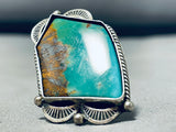 Glorious Vintage Native American Navajo Royston Turquoise Sterling Silver Huge Ring-Nativo Arts