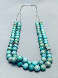Balls Of Turquoise Vintage Native American Navajo Sterling Silver Necklace-Nativo Arts