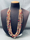 Quality Vintage Native American Navajo Sand Shell Sterling Silver Necklace