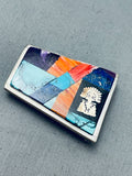 Important Rob Yellowhorse Vintage Native American Navajo Inlay Sterling Silver Buckle-Nativo Arts