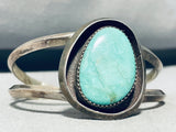 Sky Blue Turquoise Vintage Native American Navajo Sterling Silver Bracelet-Nativo Arts