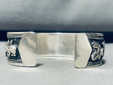 Native American Animal Farm Vintage Sterling Silver Monkey Bracelet Cuff-Nativo Arts