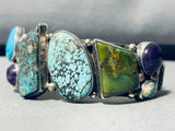 Smithsonian Artist!! Vintage Native American Navajo Turquoise Sterling Silver Bracelet-Nativo Arts