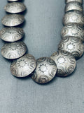 Intricate Bead Vintage Native American Navajo Sterling Silver Tube And Flat Bead Necklace-Nativo Arts