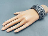Hand Woven Vintage Native American Navajo Sterling Silver Bracelet Cuff-Nativo Arts