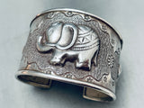 Huge Vintage Southwest Elephnt Sterling Silver Bracelet Cuff-Nativo Arts