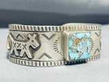 Snake &animal Vintage Native American Navajo Spiderweb Turquoise Sterling Silver Bracelet-Nativo Arts