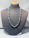 Hand Tooled Unique Vintage Native American Navajo Sterling Silver Torpedo Brad Necklace-Nativo Arts