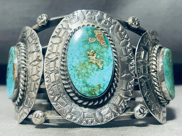 Museum Quality Vintage Native American Navajo Royston Turquoise Sterling Silver Bracelet-Nativo Arts