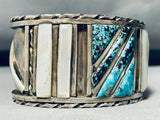 6.5' Wrist Lee Family Vintage Navajo Turquoise Sterling Silver Bracelet-Nativo Arts