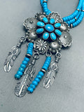 One Of The Best Ever Vintage Native American Navajo Turquoise Sterling Silver Necklace-Nativo Arts