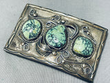 Important Vintage Native American Navajo Damale Turquoise Sterling Silver Buckle-Nativo Arts