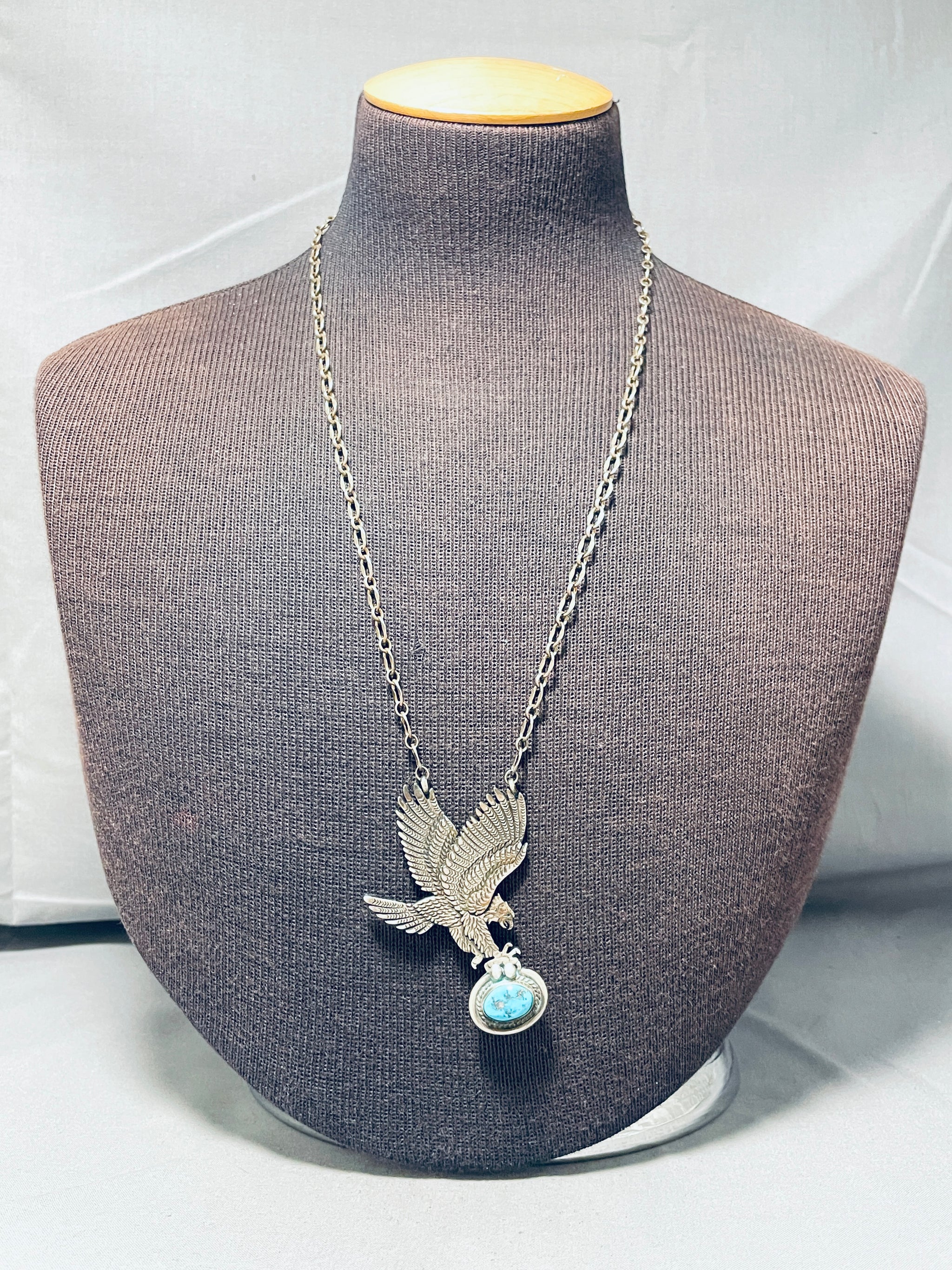 Freddy Charley Vintage Native American Navajo Turquoise Eagle