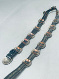 Detailed Handmade Vintage Native American Navajo Sterling Silver Segmented Concho Belt-Nativo Arts