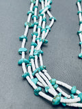 Superior Vintage Santo Domingo Turquoise Heishi Sterling Silver Necklace-Nativo Arts