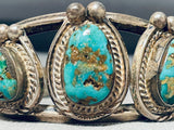 Rare Vintage Native American Navajo Royston Turquoise Sterling Silver Bracelet Old-Nativo Arts