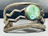 River Of Green Turquoise Vintage Native American Navajo Sterling Silver Bracelet-Nativo Arts