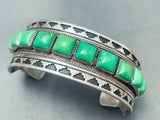 Rare Orvil Jack Turquoise Vintage Native American Navajo Sterling Silver Bracelet-Nativo Arts