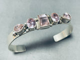 Dynamic Native American Navajo Amethyst Sterling Silver Bracelet Signed Sharon Sandoval-Nativo Arts