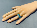 Special Vintage Native American Navajo Blue Diamond Turquoise Sterling Silver Ring-Nativo Arts
