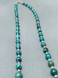 Balls Of Turquoise Vintage Native American Navajo Sterling Silver Necklace-Nativo Arts
