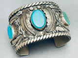 96 Grams Heavy Wide Vintage Native American Navajo Turquoisew Sterling Silver Bracelet-Nativo Arts