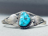 Amazing Vintage Native American Navajo Old Kingman Turquoise Sterling Silver Bracelet