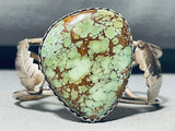 Chocolate Spiderweb Vintage Native American Navajo Green Turquoise Sterling Silver Bracelet-Nativo Arts
